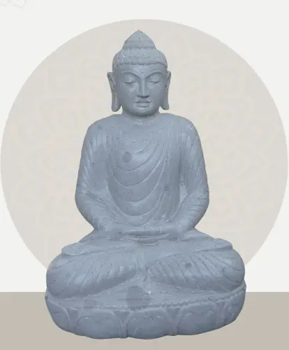 Product image of the product “Seated Buddha made of Riverstone in Dhyana position - gesture of meditation, H. 81cm. ”